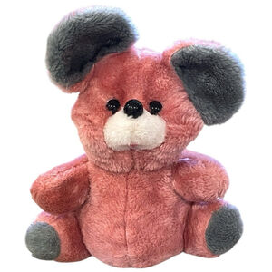 Vintage MTY International Pink Mouse Plush 1970s Carnival Stuffed Animal Toy 11”